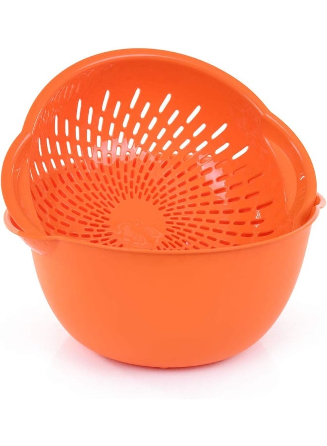 Mintra Home Mixing Bowl w/Colander (Large 4.5L, Orange) - Image 1