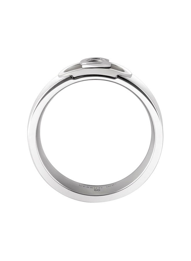 CERRUTI 1881 Paolo Silver Cutout Logo Ring for Men Size 60 - Image 3