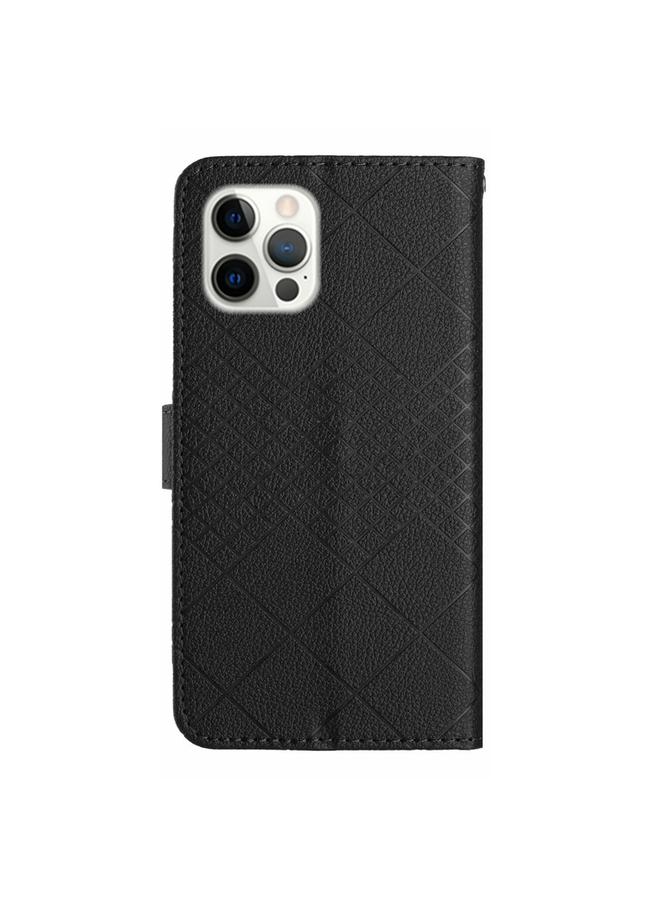 S-TOP Case For iPhone 13 Pro Max Rhombic Grid Texture Leather Phone Case - Image 3