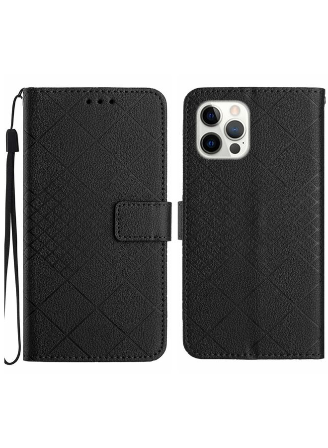 S-TOP Case For iPhone 13 Pro Max Rhombic Grid Texture Leather Phone Case - Image 1