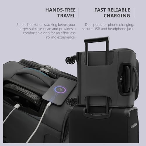 Verage Underseat Carry On Luggage with Wheels & USB Port,14 inch Wheeled Spinner Bag Carry-on Luggages for Airlines, Lightweight Suitcase Men Women, Pilots and Crew (14.5-Inch Plus Underseat Pro) - Image 5