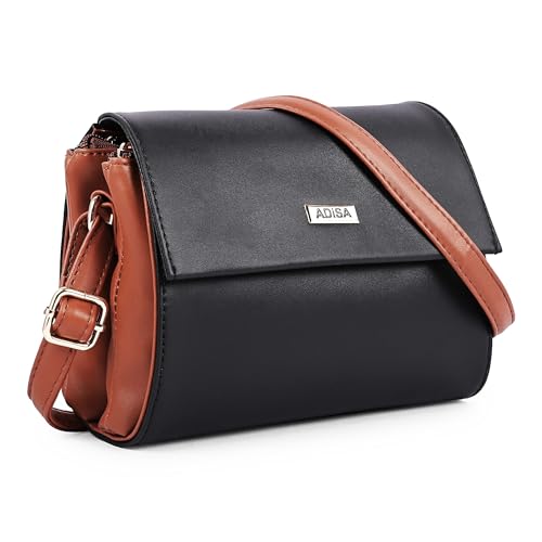 ADISA Women Girls Dual Cross Body Sling Bag (SL5158-BLA) - Image 1