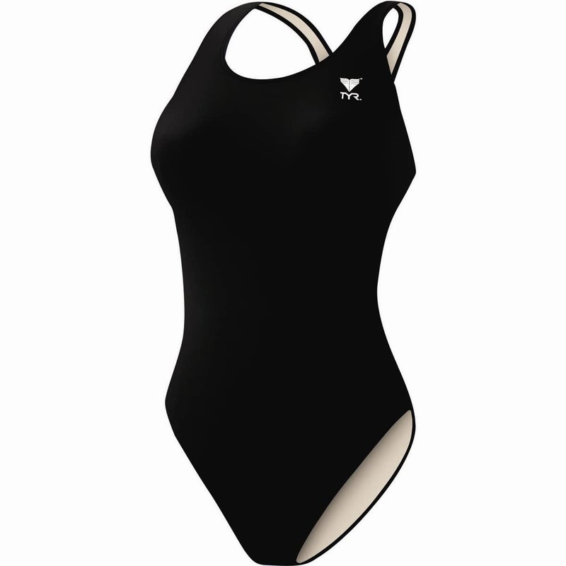 TYR TYR Solid Spandex Maxback Women's Swimsuit - Navy, 28 - Image 4