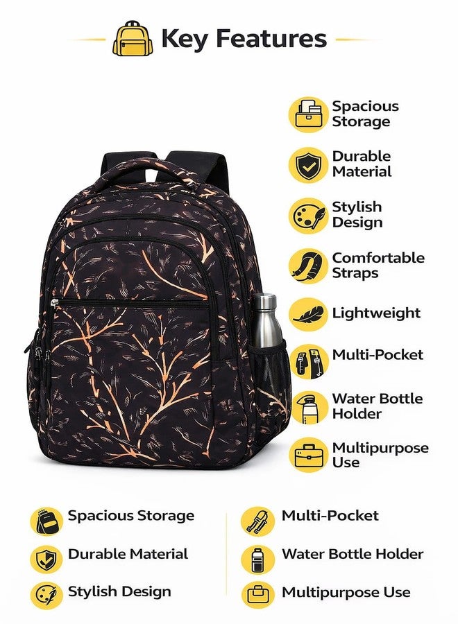 VELWORD® Casual Backpack, Cotton, 36L Capacity, 3 Compartments with Laptop Sleeve, Padded Shoulders, Water Resistant, Medium Size 21x5x21cm, Black, Unisex School Daypack (BLACK) - Image 4