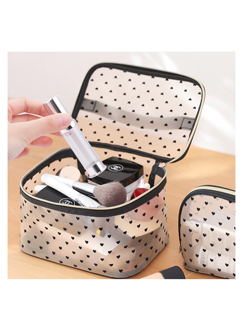 SOLARAE زجاجة مضخة بلاستيكية خالية من الهواء، حاويات لوشن قابلة لإعادة التعبئة، 8 عبوات 10 مل/0.34 أونصة زجاجة رذاذ صغيرة، موزع فراغ مضخة فارغ، للسفر، أساس جل، مستحضرات تجميل عينة - Image 4