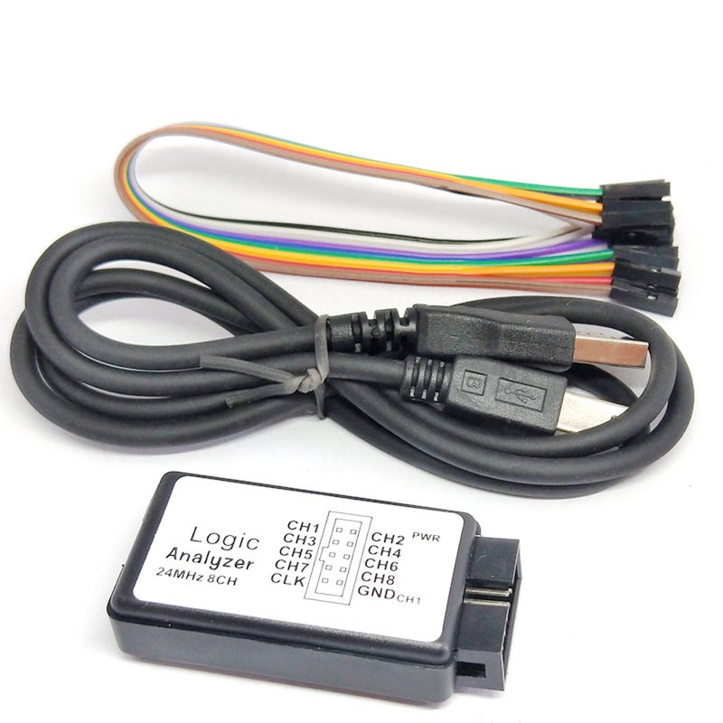 محلل منطقي USB 24 ميجاهرتز 8 قنوات أداة تصحيح أخطاء لوحات التحكم الدقيقة ARM FPGA 24 ميجاهرتز، 16 ميجاهرتز، 12 ميجاهرتز، 8 ميجاهرتز، 4 ميجاهرتز، 2 ميجاهرتز - Image 1