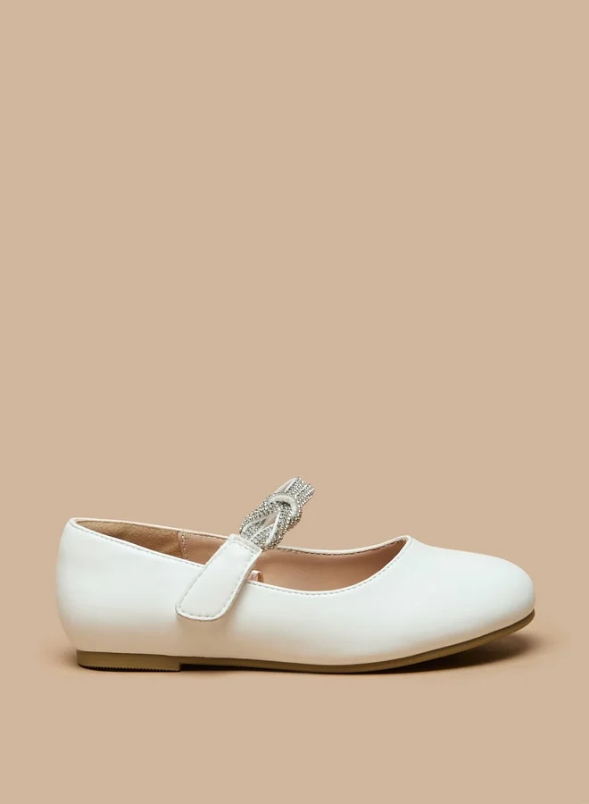 JUNIORS Girls Embellished Slip-On Round Toe Ballerina Shoes
