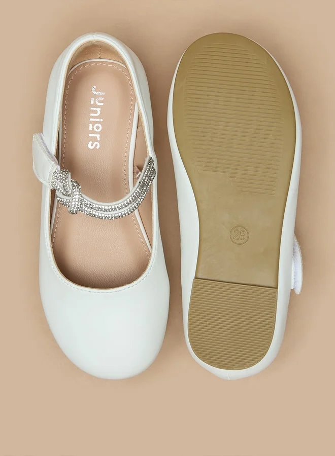 JUNIORS Girls Embellished Slip-On Round Toe Ballerina Shoes