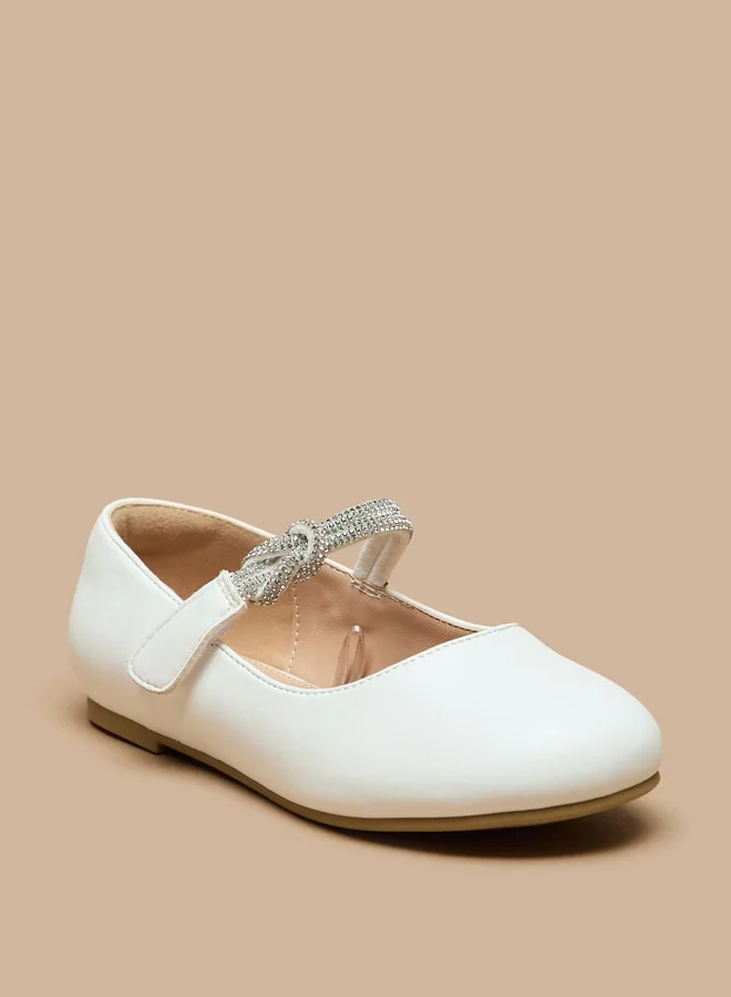 JUNIORS Girls Embellished Slip-On Round Toe Ballerina Shoes