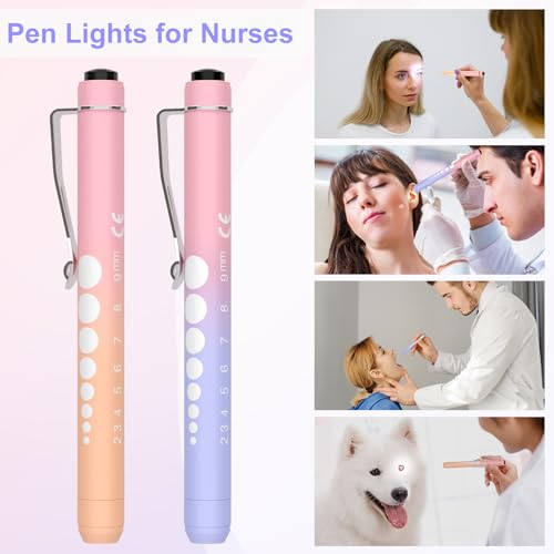 RISEMART 2 Pack Pen Lights for Nurses, Reusable Medical Light with Pupil Gauge and Ruler, White Light LED Penlight for Student Doctors - Image 4