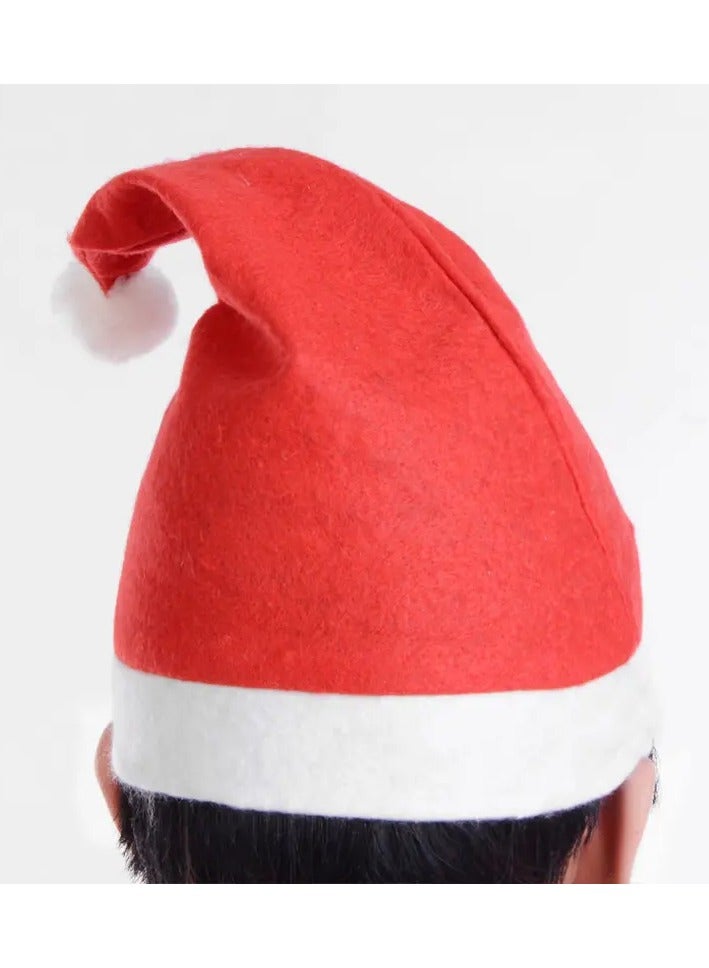 50-Piece Christmas Hats|Non-Woven Santa Hats|Soft Material For Adults|Christmas Caps|X-mas Hats|Christmas Party Decor|Cosplay Party|Christmas|Traditional Red and White Christmas Santa Claus Caps - Image 2
