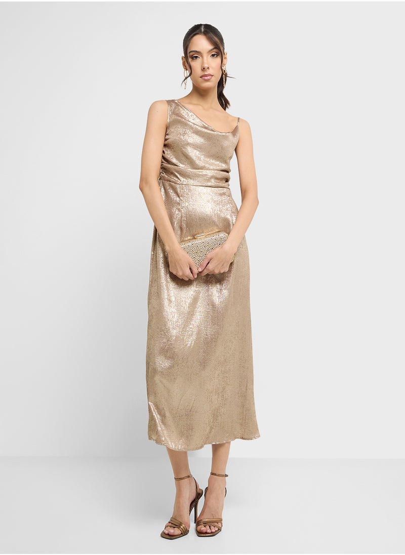 ELLA One Shoulder Shimmer Dress  - Image 4