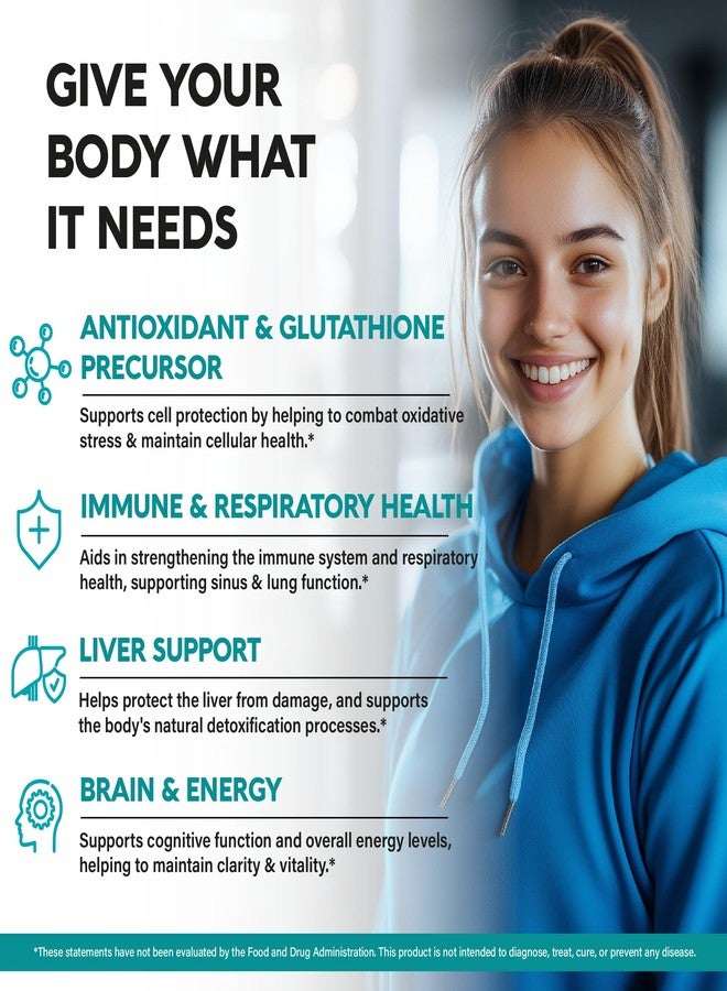 NUTRAHARMONY NAC Supplement | Selenium | B6 | B12 - Antioxidant, Immune Support - N Acetyl Cysteine 600 mg per Capsule, 1200 mg per Serving - Made in USA - Non-GMO, Gluten-Free, Vegan - 240 Caps, 4 Month Supply - Image 2