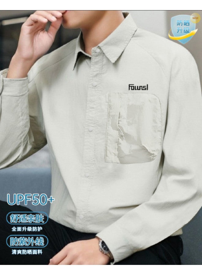 FOLUNSI men's Shirt - Uv Protection, Comfortable & Skin-friendly, Business Casual Daily Wear Lapel Jacket - Image 1