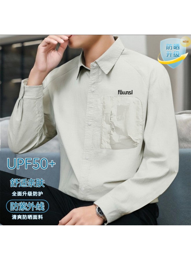 FOLUNSI men's Shirt - Uv Protection, Comfortable & Skin-friendly, Business Casual Daily Wear Lapel Jacket - Image 2