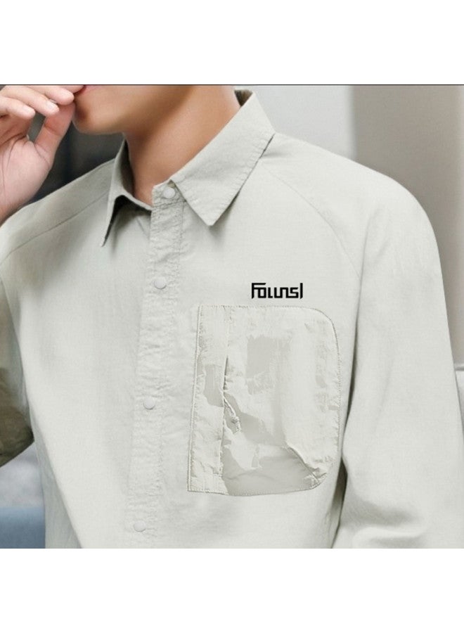 FOLUNSI men's Shirt - Uv Protection, Comfortable & Skin-friendly, Business Casual Daily Wear Lapel Jacket - Image 5