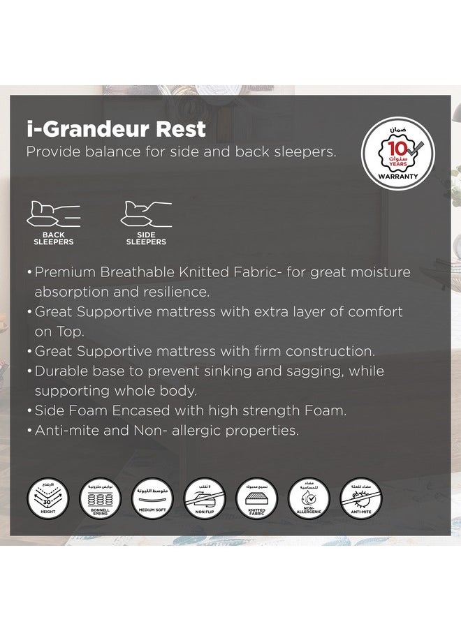 Home Box iGrandeur Twin Rest Pillow Top Foam and Bonnell Spring Mattress 200 x 30 x 120 cm  - Image 4