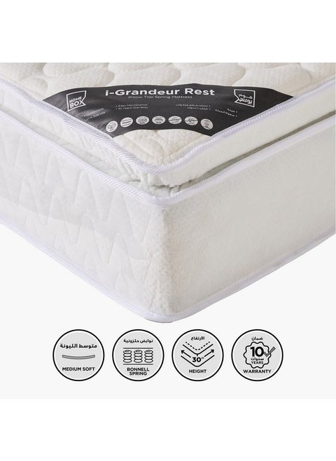 iGrandeur Twin Rest Pillow Top Foam and Bonnell Spring Mattress 200 x 30 x 120 cm