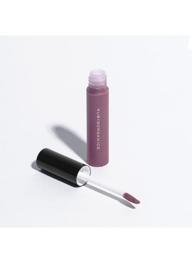 Ruby's Organics Ruby's Organics Liquid Lipstick, Smooth Cream Texture- Weightless, Highly Pigmented, Soft Velvet Finish, Long Lasting Rich Color, Non-Drying, All Skin Types, Wallflower, 6.5ml  - Image 3