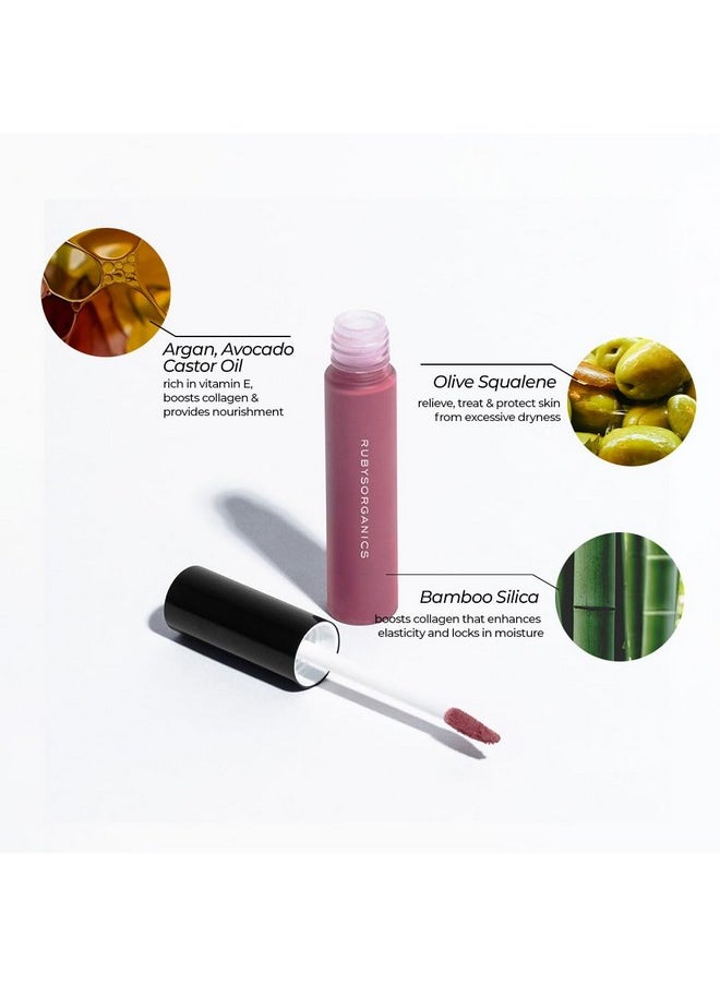 Ruby's Organics Ruby's Organics Liquid Lipstick, Smooth Cream Texture- Weightless, Highly Pigmented, Soft Velvet Finish, Long Lasting Rich Color, Non-Drying, All Skin Types, Wallflower, 6.5ml  - Image 5
