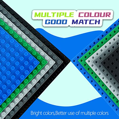 EKIND 4 PCS Classic 5" x 10" Building Baseplates, Compatible with Major Brands Toy Bricks, Encourage Logic & Creativity Through Play, Ideal STEM Activities for Children (4 Color) - Image 4