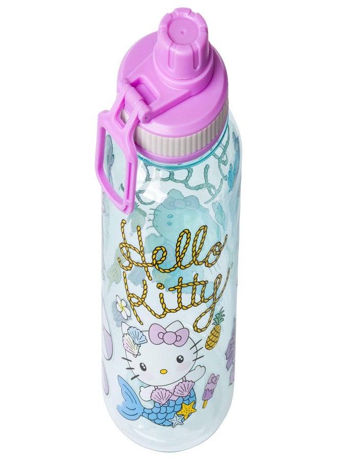 Silver Buffalo Sanrio Hello Kitty Mermaid Twist Spout Plastic Bottle with Sticker Set, 32 Ounces - Image 4