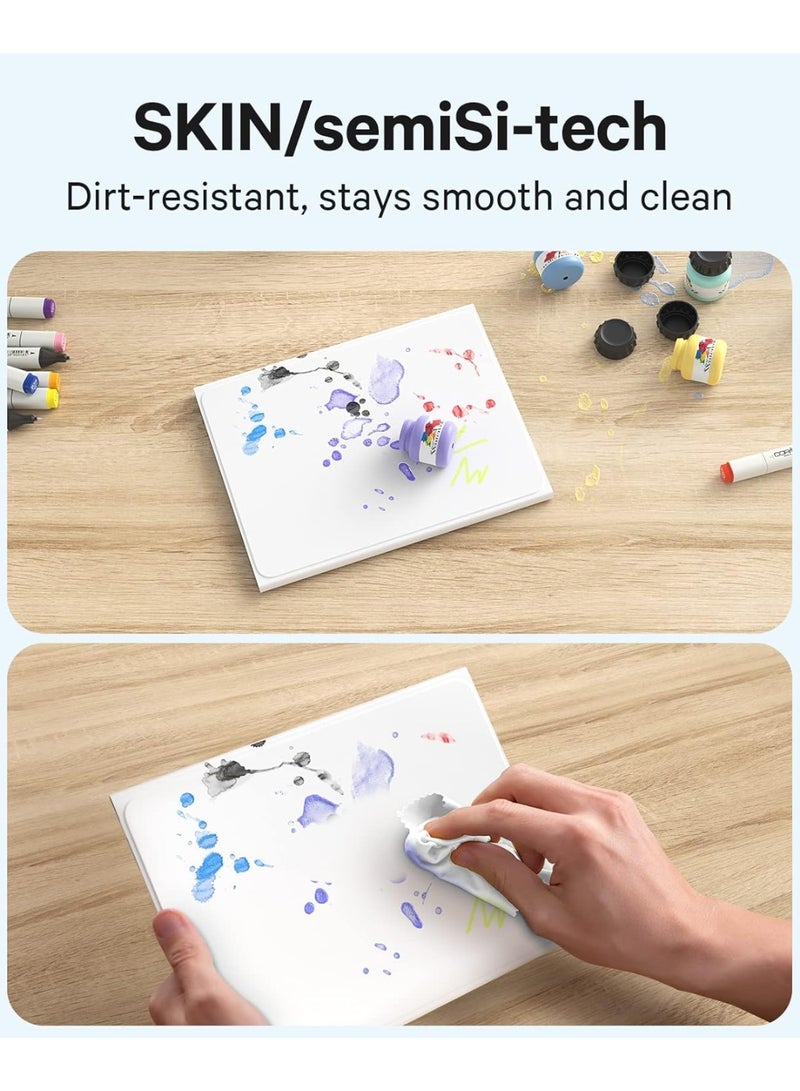 Arabic/English  Keyboard Case for iPad 11th Generation(A16,2025) / 10th Generation(2022), Stain-Resistant Cover, 7 Color Backlit, Detachable Keyboard Case with Touchpad and Pencil Holder, white - Image 5