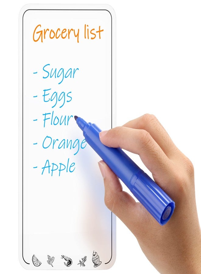 JUZARI Dry Erase Grocery List for Fridge - 4.5 x 8.5 in White Dry Erase Shopping List for Fridge - Magnetic Grocery List Whiteboard Fridge Notepad - Erasable Grocery List Magnet Board for Refrigerator - Image 1