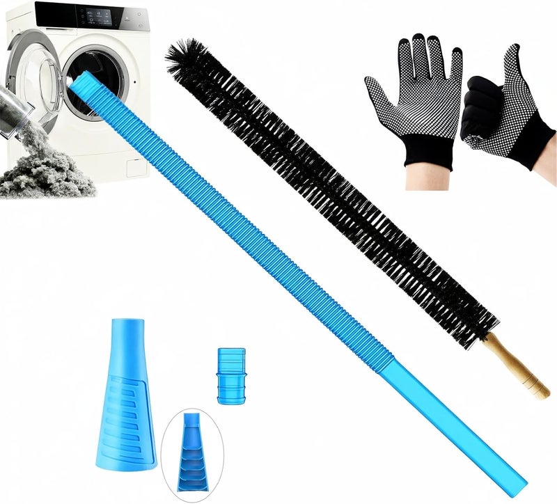 EBIEFLY Universal Dryer Vent Cleaner Kit with Vacuum Hose Attachment, Lint Brush, and Gloves - Image 1