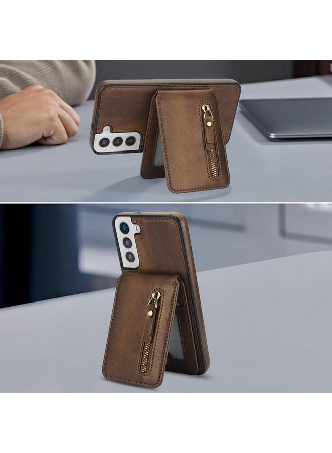 اس-توب جراب لهاتف Samsung Galaxy S21 FE 5G مع محفظة بسحاب وغطاء خلفي من الجلد MagSafe - Image 4