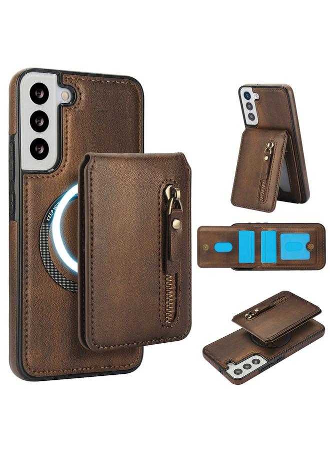 اس-توب جراب لهاتف Samsung Galaxy S21 FE 5G مع محفظة بسحاب وغطاء خلفي من الجلد MagSafe - Image 1