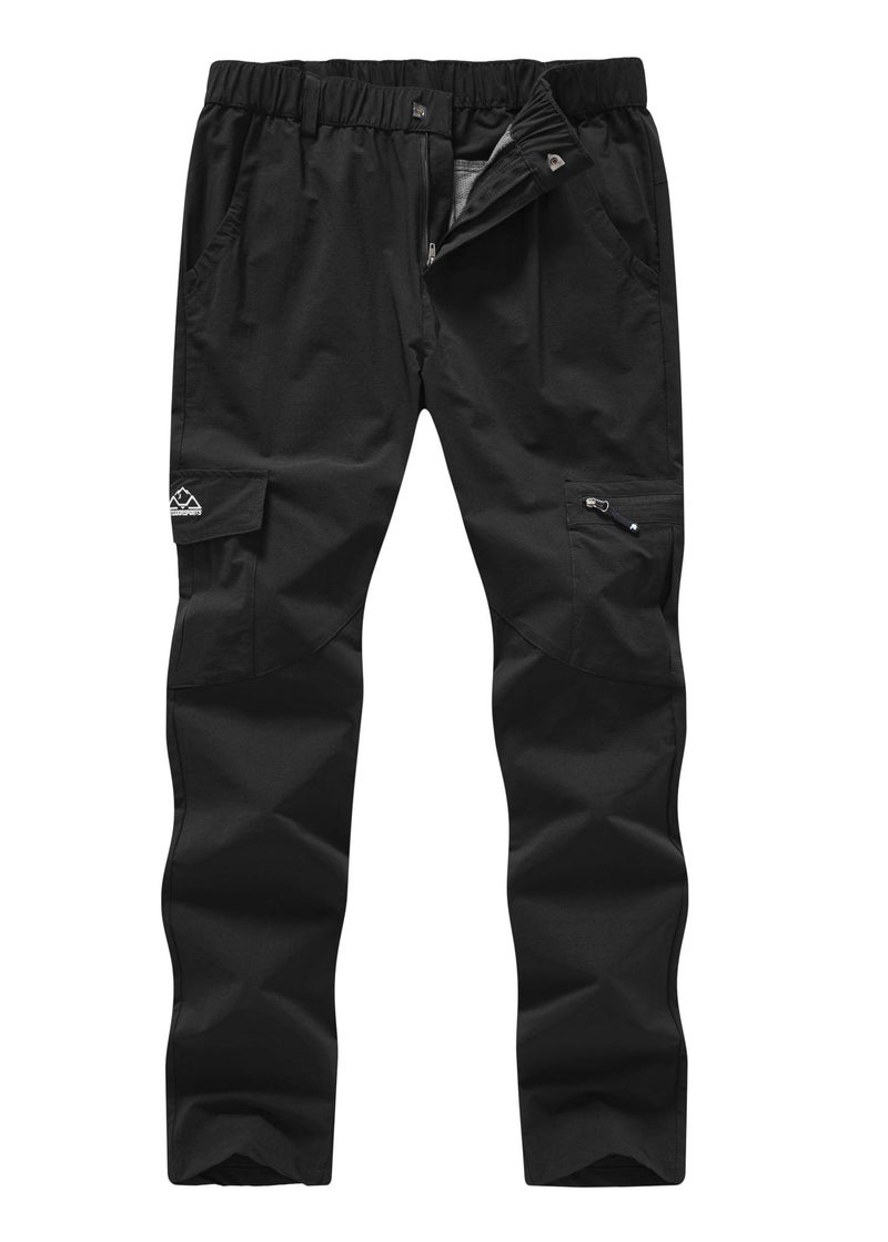 YSENTO Women's Hiking Pants Lightweight Stretch Quick Drying UPF 50 Camping Travel Work Cargo Pants 6 Pockets Black Size S - Image 2