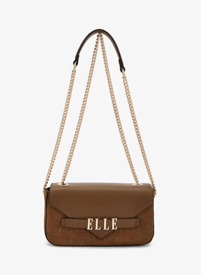 Monogram Embossed Crossbody Bag With Chain Strap