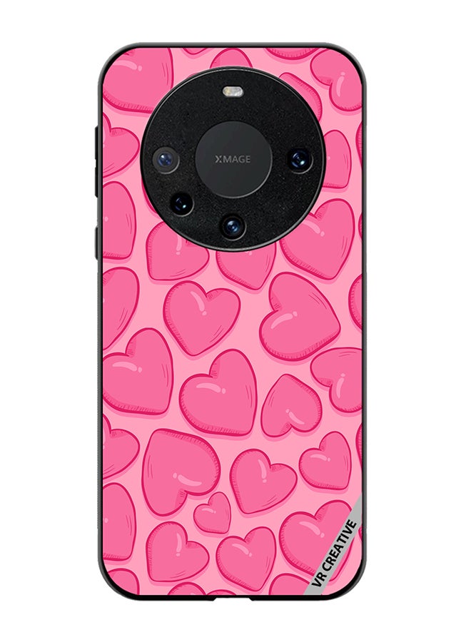 VR CREATIVE Protective Case Cover For Huawei Mate 60 Pro Plus Pink Herat Design Multicolour - Image 1