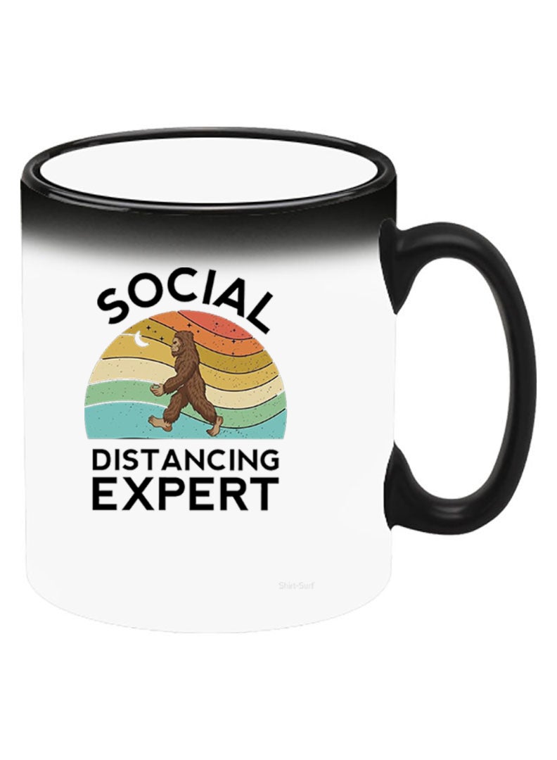 Theodor Color Changing Heat Sensitive Ceramic Mug, Image Revealed When HOT Liquid is Added! Social Distancing expert black - Image 2