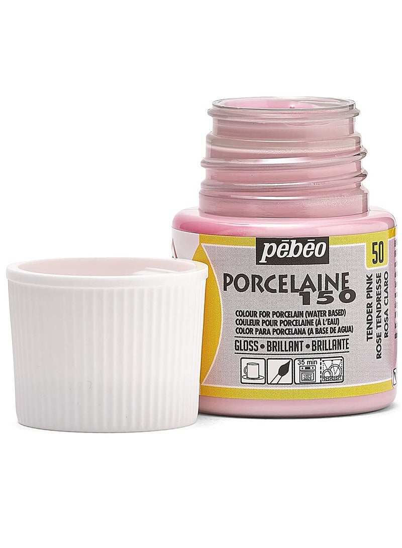 بيبيو Pebeo Porcelaine 150 طلاء خزفي زجاجة 45 مل ، وردي طري - Image 2