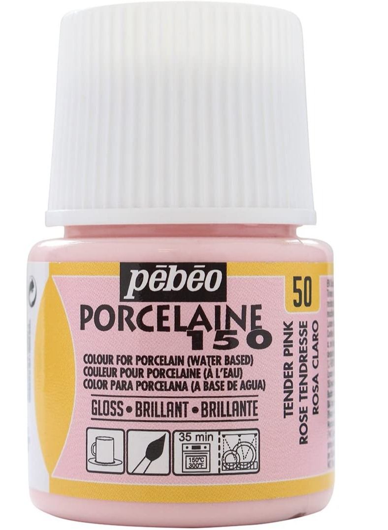 بيبيو Pebeo Porcelaine 150 طلاء خزفي زجاجة 45 مل ، وردي طري - Image 1