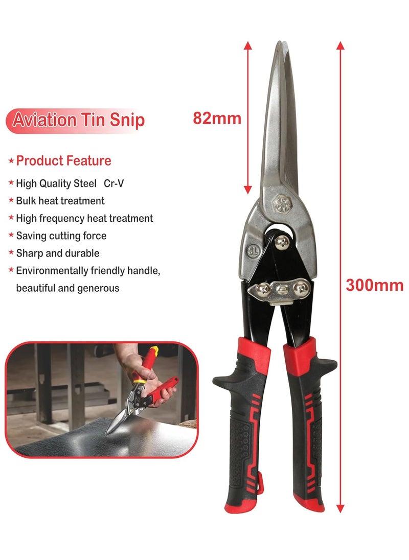 Digital Craft Digital Craft 12Inch Tin Sheet Metal Snip aviation scissor industrial industry work iron plate cut shear household tool Long Jaw  - Image 2