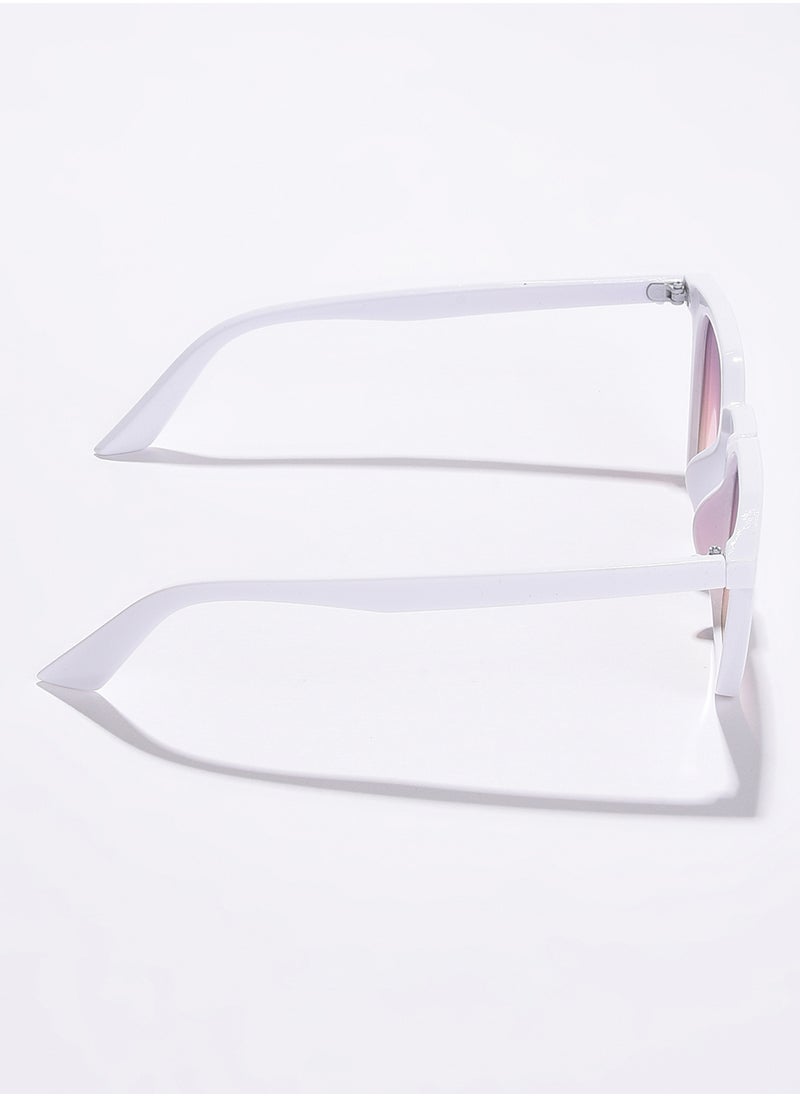 Haute Sauce Purple Lens White Wayfarer Sunglasses  - Image 5