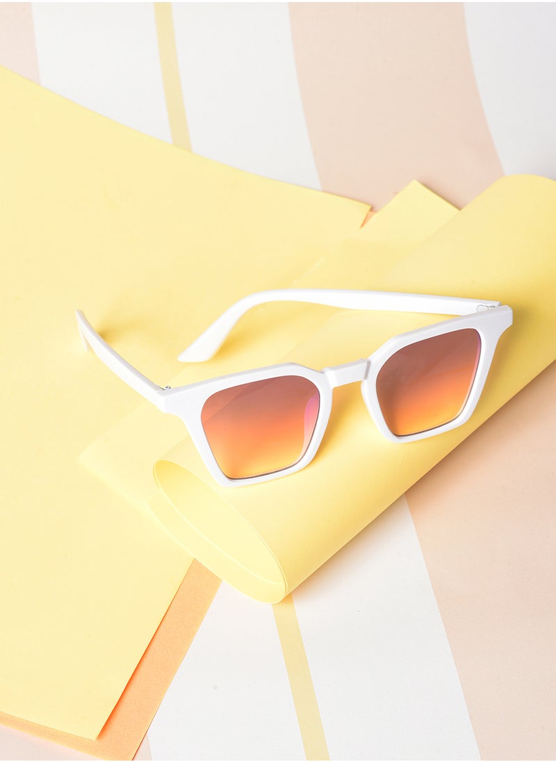 Haute Sauce Purple Lens White Wayfarer Sunglasses  - Image 1