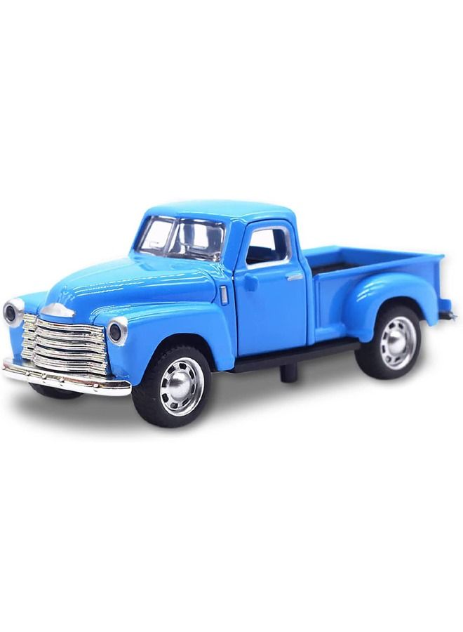 Vintage Truck Toy 1:32 Alloy Car Model, Metal Classic Cars Model, Pickup Truck Alloy Vintage Collectible Toy Car, Metal Vehicle with Movable Wheels Handcrafted Car Children Gift Collectible, Blue - Image 1