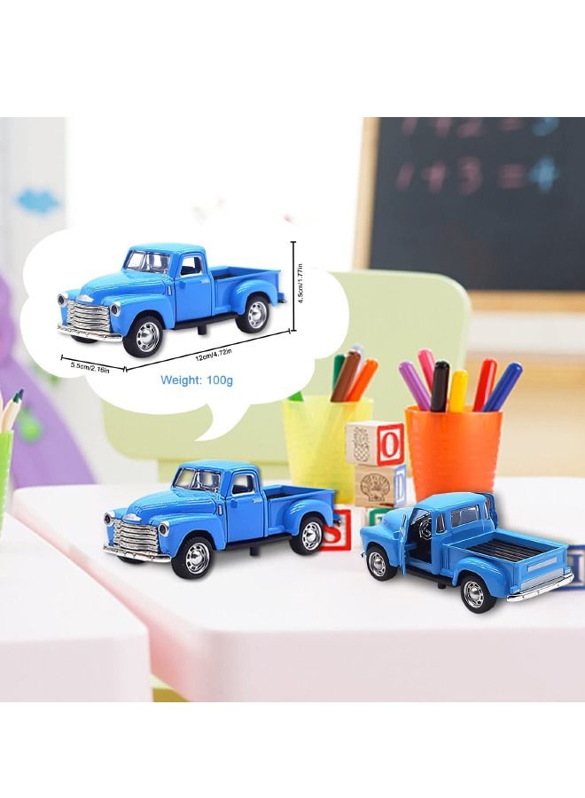 Vintage Truck Toy 1:32 Alloy Car Model, Metal Classic Cars Model, Pickup Truck Alloy Vintage Collectible Toy Car, Metal Vehicle with Movable Wheels Handcrafted Car Children Gift Collectible, Blue - Image 5