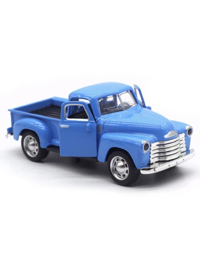 Vintage Truck Toy 1:32 Alloy Car Model, Metal Classic Cars Model, Pickup Truck Alloy Vintage Collectible Toy Car, Metal Vehicle with Movable Wheels Handcrafted Car Children Gift Collectible, Blue - Image 2
