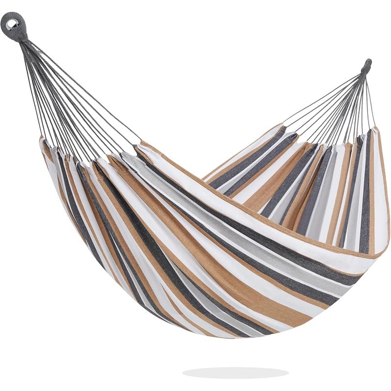 PNAEUT Double Hammocks for Outside, Replacement Outdoor Tree Hammock for Indoor Patio Porch Garden (Coffee, Medium) - Image 1