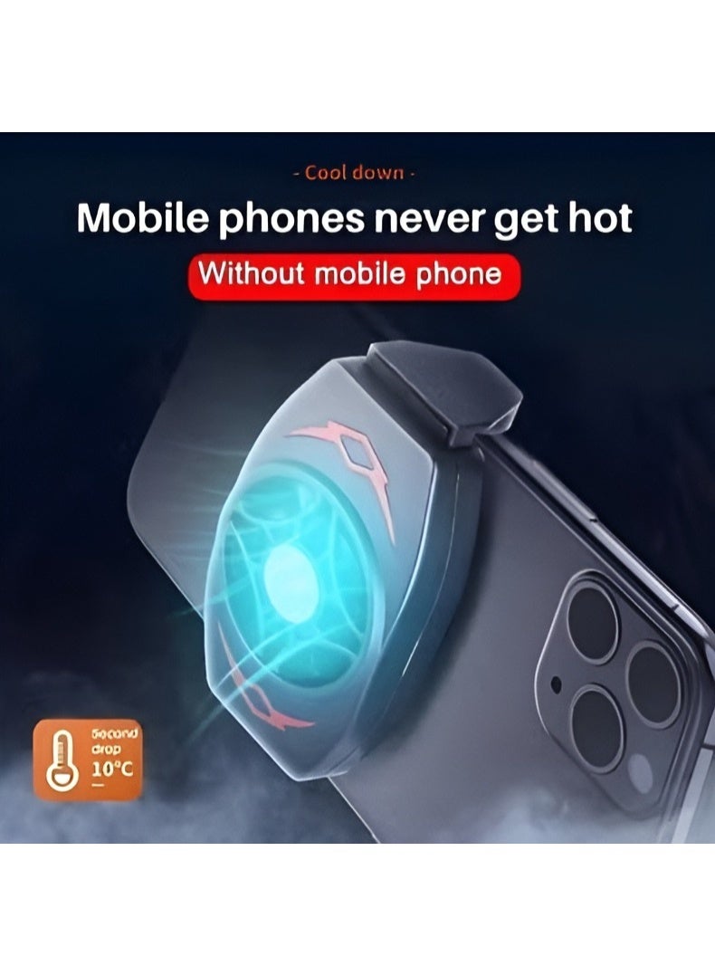 Instant Cooling Phone Fan  - Material ABS Lightweight Ergonomic Design - USB Connection - Durable to Reduce Phone Heat While Gaming - Cable Length 1 Meter - Operates on 5V - Black Color - Image 5