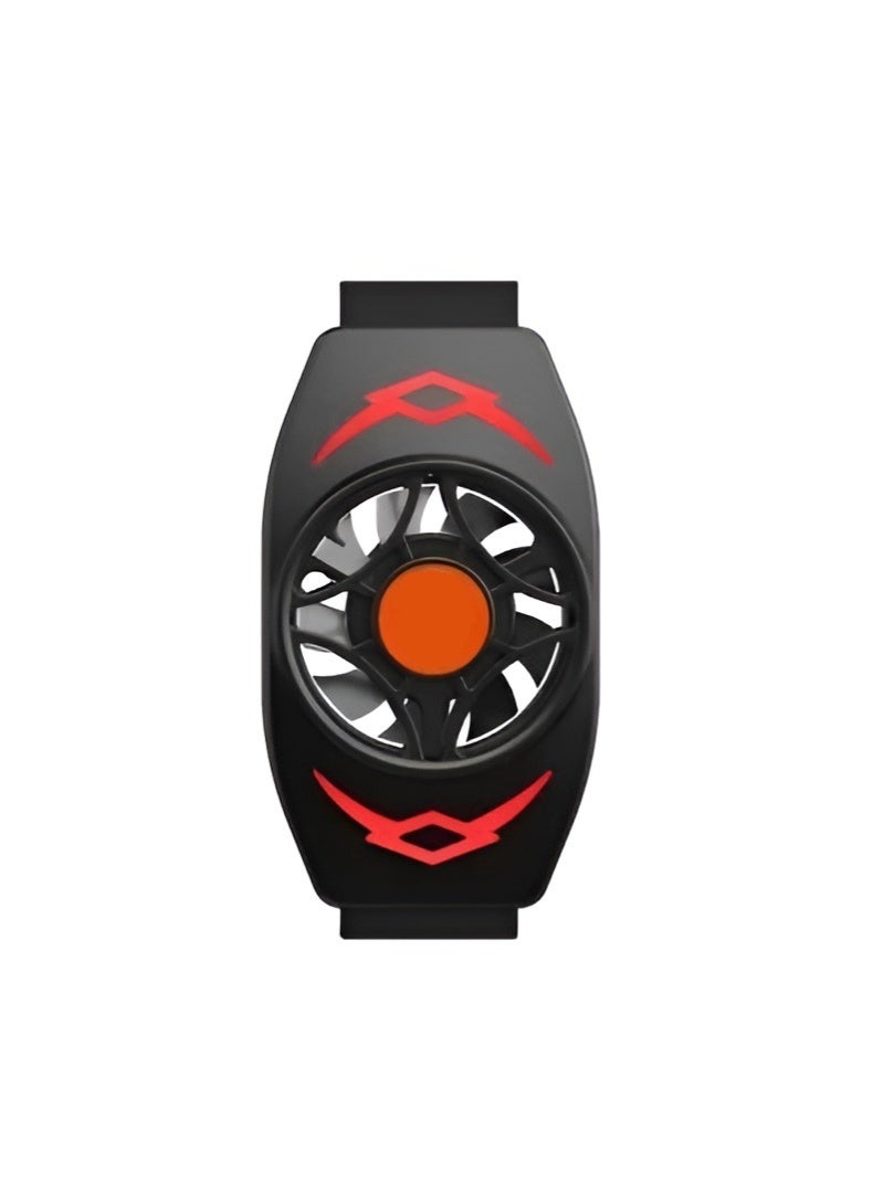 Instant Cooling Phone Fan  - Material ABS Lightweight Ergonomic Design - USB Connection - Durable to Reduce Phone Heat While Gaming - Cable Length 1 Meter - Operates on 5V - Black Color - Image 1