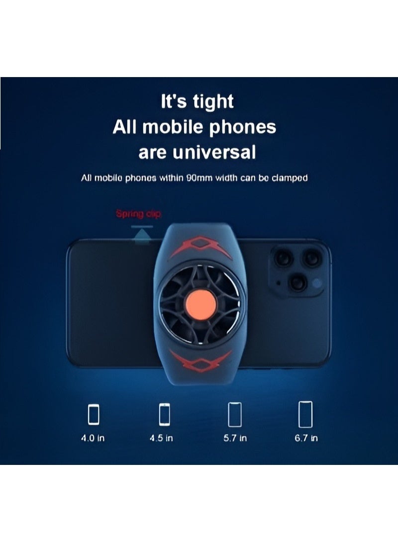 Instant Cooling Phone Fan  - Material ABS Lightweight Ergonomic Design - USB Connection - Durable to Reduce Phone Heat While Gaming - Cable Length 1 Meter - Operates on 5V - Black Color - Image 4