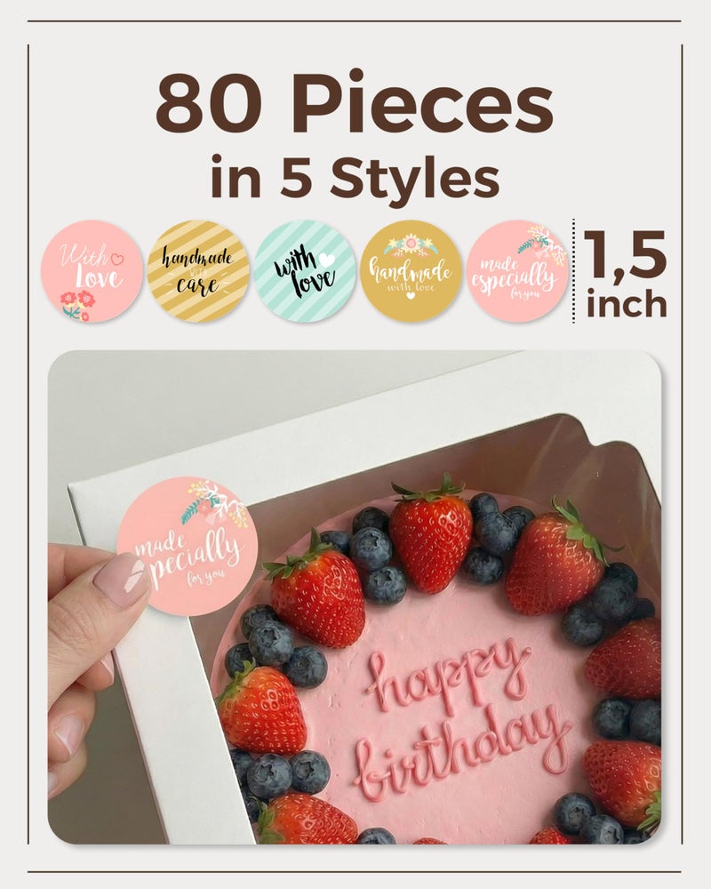 Baregamyan 12x12x8 Inch Cake Boxes 15 pcs, Large 12 Inch Cake Box with Window for 8 Inch Tall Tiered Bakery Cakes, Pies, Sturdy Square White Cardboard, Cake Decorating Supplies (80 Pcs Stickers) - Image 4