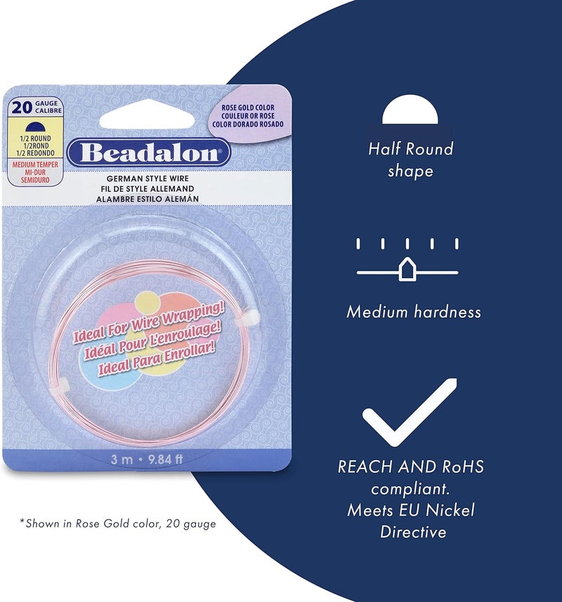 Beadalon German Style Wire Half Round Gold 22 Gauge025 in5 m164 ft - Image 2