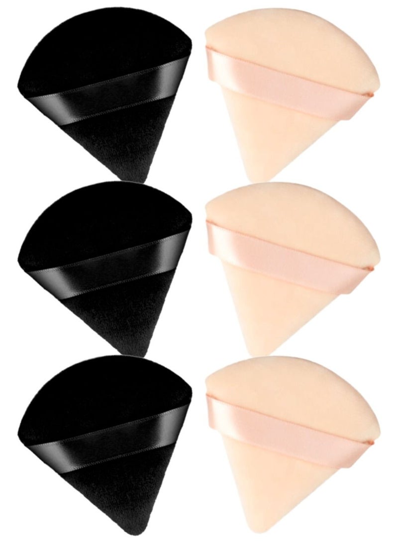 Kanza 6 Pcs Triangle Powder Puff Set Pure Cotton Makeup Sponge Set Velour Powder Puff Soft Powder Puff for Face and Body Powder Cosmetic Foundation Sponge for Undereye Setting Face Makeup Puff - Image 2